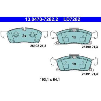 ATE Bremsbelagsatz, Scheibenbremse 13.0470-7282.2 -...