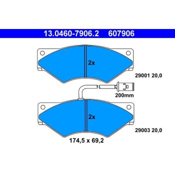 ATE Bremsbelagsatz, Scheibenbremse 13.0460-7906.2 -...