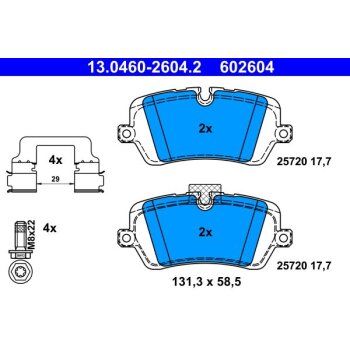 ATE Bremsbelagsatz, Scheibenbremse 13.0460-2604.2 -...