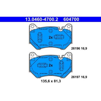 ATE Bremsbelagsatz, Scheibenbremse 13.0460-4700.2 -...