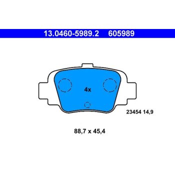 ATE Bremsbelagsatz, Scheibenbremse 13.0460-5989.2 -...