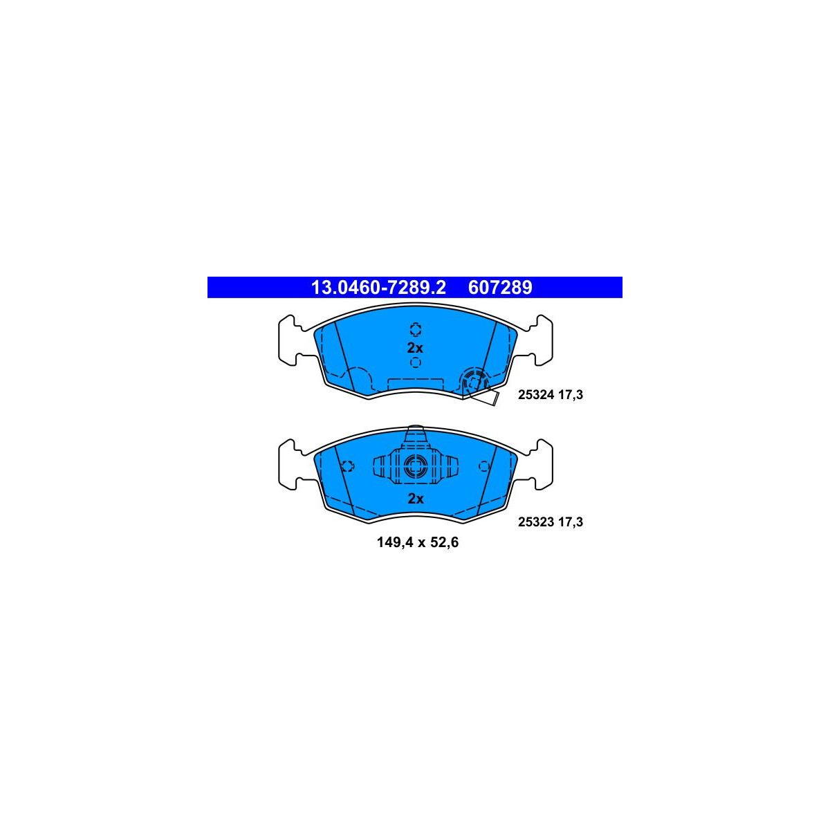 ATE Bremsbelagsatz, Scheibenbremse 13.0460-7289.2 - 13046072892 für 77365927
