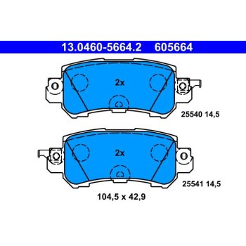 ATE Bremsbelagsatz, Scheibenbremse 13.0460-5664.2 -...