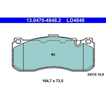 ATE Bremsbelagsatz, Scheibenbremse 13.0470-4848.2 -...