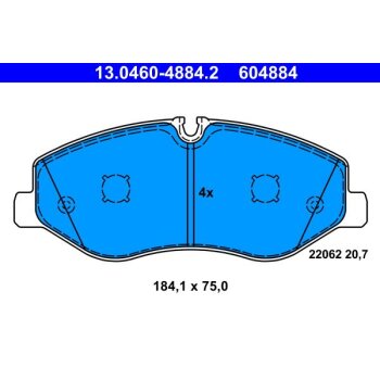 ATE Bremsbelagsatz, Scheibenbremse 13.0460-4884.2 -...