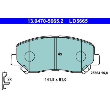 ATE Bremsbelagsatz, Scheibenbremse 13.0470-5665.2 -...