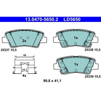 ATE Bremsbelagsatz, Scheibenbremse 13.0470-5650.2 -...