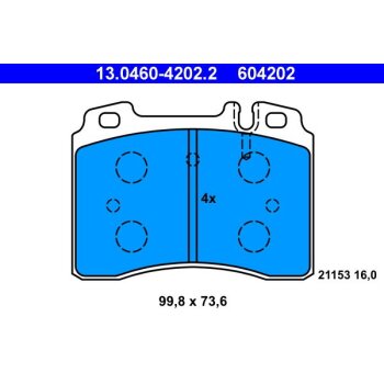 ATE Bremsbelagsatz, Scheibenbremse 13.0460-4202.2 -...