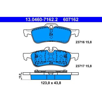 ATE Bremsbelagsatz, Scheibenbremse 13.0460-7162.2 -...