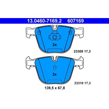 ATE Bremsbelagsatz, Scheibenbremse 13.0460-7169.2 -...