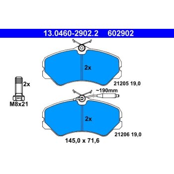 ATE Bremsbelagsatz, Scheibenbremse 13.0460-2902.2 -...