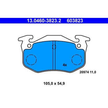 ATE Bremsbelagsatz, Scheibenbremse 13.0460-3823.2 -...