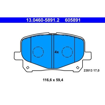 ATE Bremsbelagsatz, Scheibenbremse 13.0460-5891.2 -...