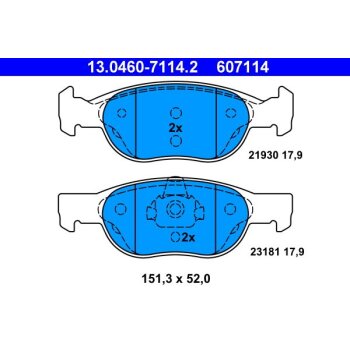 ATE Bremsbelagsatz, Scheibenbremse 13.0460-7114.2 -...