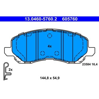 ATE Bremsbelagsatz, Scheibenbremse 13.0460-5760.2 -...