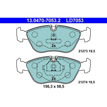 ATE Bremsbelagsatz, Scheibenbremse 13.0470-7053.2 -...