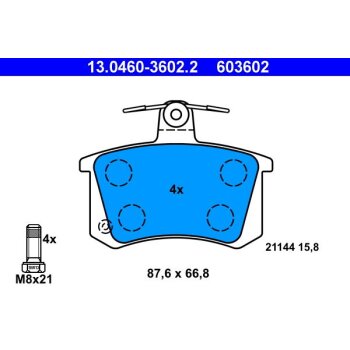 ATE Bremsbelagsatz, Scheibenbremse 13.0460-3602.2 -...
