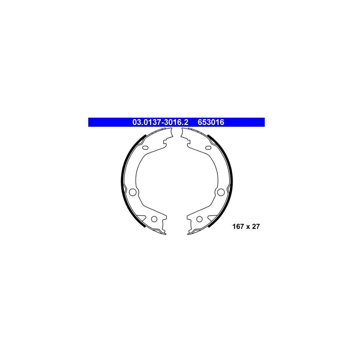 ATE Bremsbackensatz, Feststellbremse 03.0137-3016.2 - 03013730162 für 58350-2EA00
