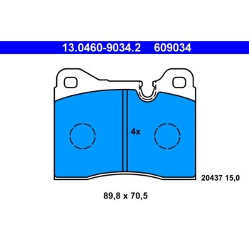 ATE Bremsbelagsatz, Scheibenbremse 13.0460-9034.2 -...