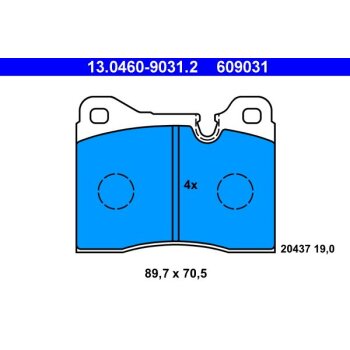 ATE Bremsbelagsatz, Scheibenbremse 13.0460-9031.2 -...