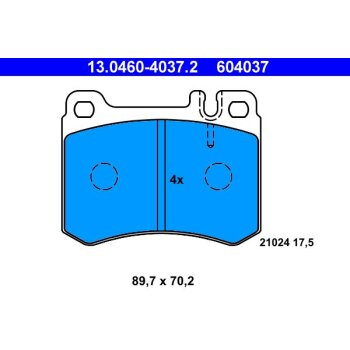ATE Bremsbelagsatz, Scheibenbremse 13.0460-4037.2 -...