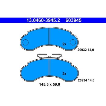 ATE Bremsbelagsatz, Scheibenbremse 13.0460-3945.2 -...