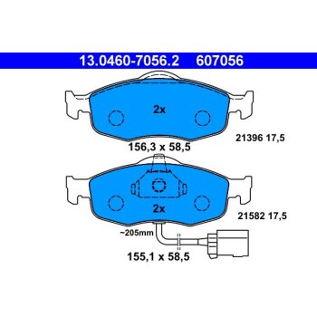 ATE Bremsbelagsatz, Scheibenbremse 13.0460-7056.2 -...