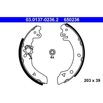 ATE Bremsbackensatz 03.0137-0236.2 - 03013702362 für...