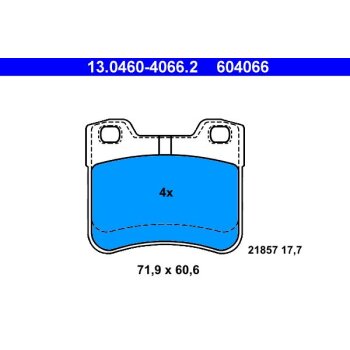 ATE Bremsbelagsatz, Scheibenbremse 13.0460-4066.2 -...