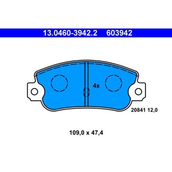 ATE Bremsbelagsatz, Scheibenbremse 13.0460-3942.2 -...