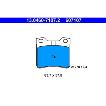 ATE Bremsbelagsatz, Scheibenbremse 13.0460-7107.2 -...