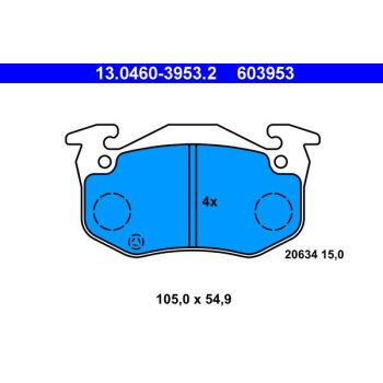 ATE Bremsbelagsatz, Scheibenbremse 13.0460-3953.2 -...
