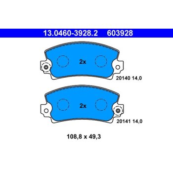 ATE Bremsbelagsatz, Scheibenbremse 13.0460-3928.2 -...