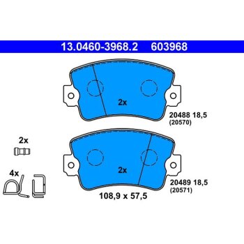 ATE Bremsbelagsatz, Scheibenbremse 13.0460-3968.2 -...