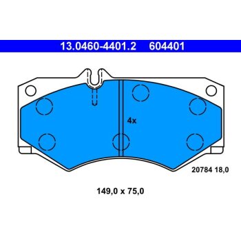 ATE Bremsbelagsatz, Scheibenbremse 13.0460-4401.2 -...