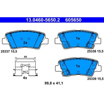 ATE Bremsbelagsatz, Scheibenbremse 13.0460-5650.2 -...