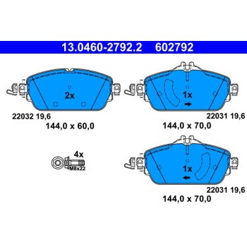 ATE Bremsbelagsatz, Scheibenbremse 13.0460-2792.2 -...