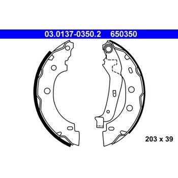 ATE Bremsbackensatz 03.0137-0350.2 - 03013703502 für...