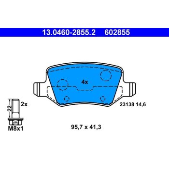 ATE Bremsbelagsatz, Scheibenbremse 13.0460-2855.2 -...
