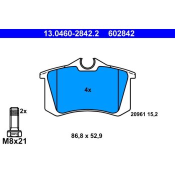 ATE Bremsbelagsatz, Scheibenbremse 13.0460-2842.2 -...