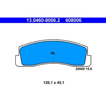 ATE Bremsbelagsatz, Scheibenbremse 13.0460-8006.2 -...
