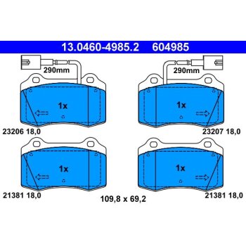 ATE Bremsbelagsatz, Scheibenbremse 13.0460-4985.2 -...
