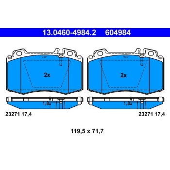 ATE Bremsbelagsatz, Scheibenbremse 13.0460-4984.2 -...