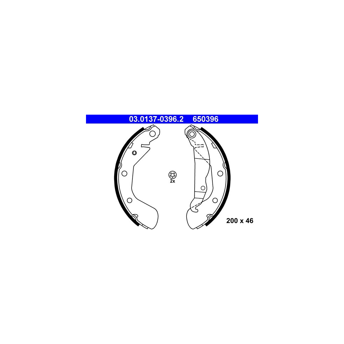 ATE Bremsbackensatz 03.0137-0396.2 - 03013703962 für 16 05 042