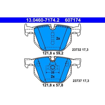 ATE Bremsbelagsatz, Scheibenbremse 13.0460-7174.2 -...
