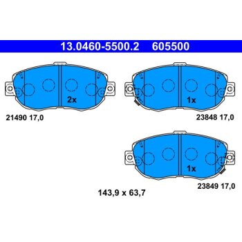 ATE Bremsbelagsatz, Scheibenbremse 13.0460-5500.2 -...