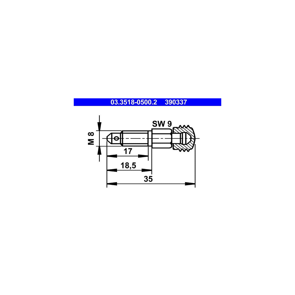 ATE Entlüfterschraube/-ventil 03.3518-0500.2 - 03351805002 für 90 810 522 354