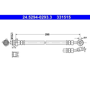 ATE Bremsschlauch 24.5294-0293.3 - 24529402933 für...