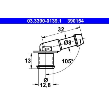 ATE Anschlussstutzen, Schlauchleitung 03.3390-0139.1 -...