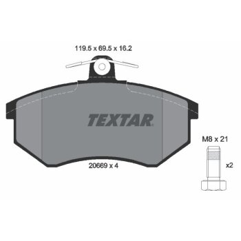 TEXTAR Bremsbelagsatz, Scheibenbremse 2066904 für...